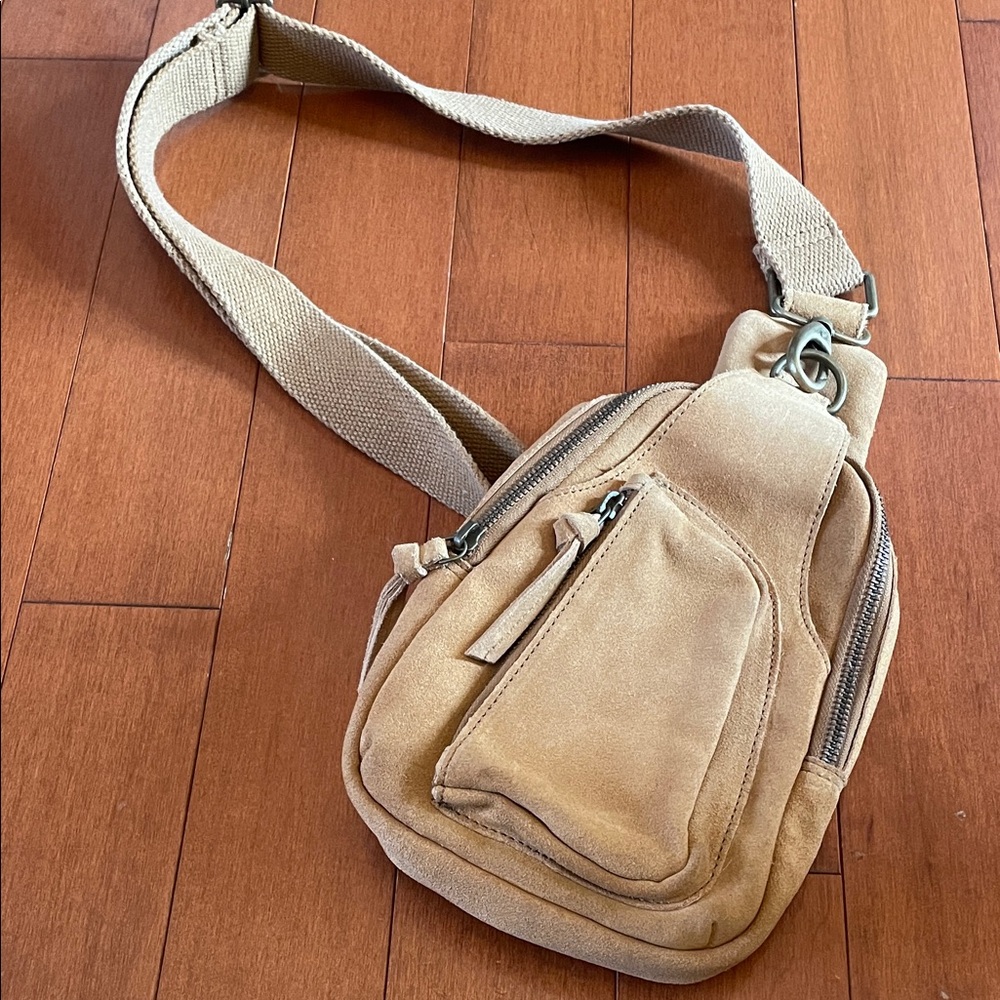 Free People Suede Sling Bag - Tan